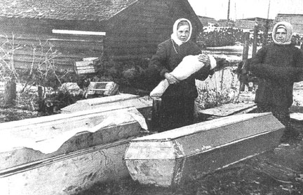 На Волковом кладбище во время блокады Ленинграда